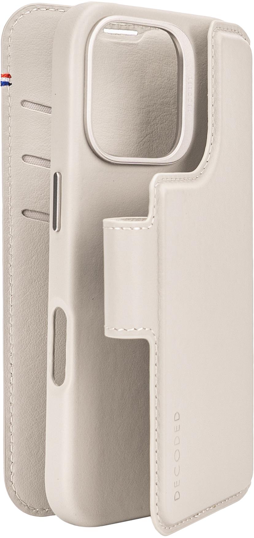 Decoded Leather Detachable Wallet iPhone 16 Pro Grå