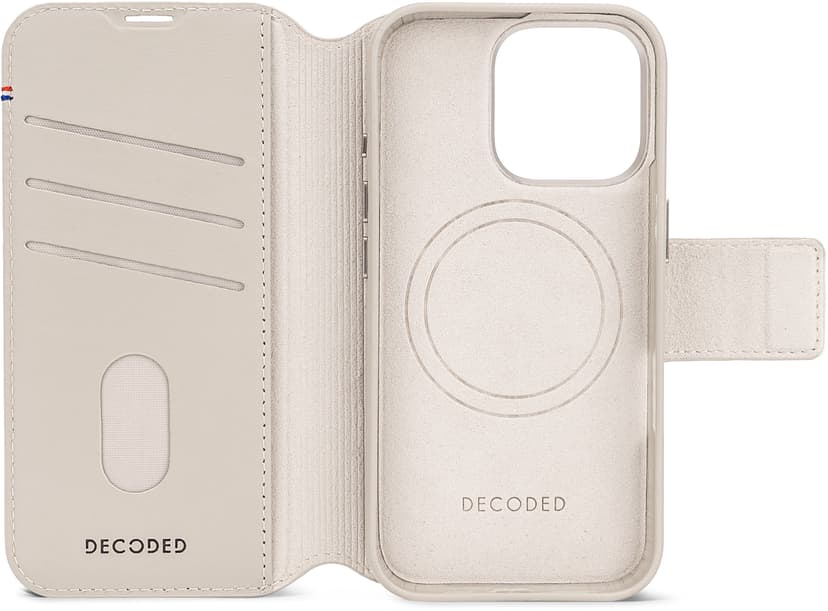 Decoded Leather Detachable Wallet iPhone 16 Pro Grå