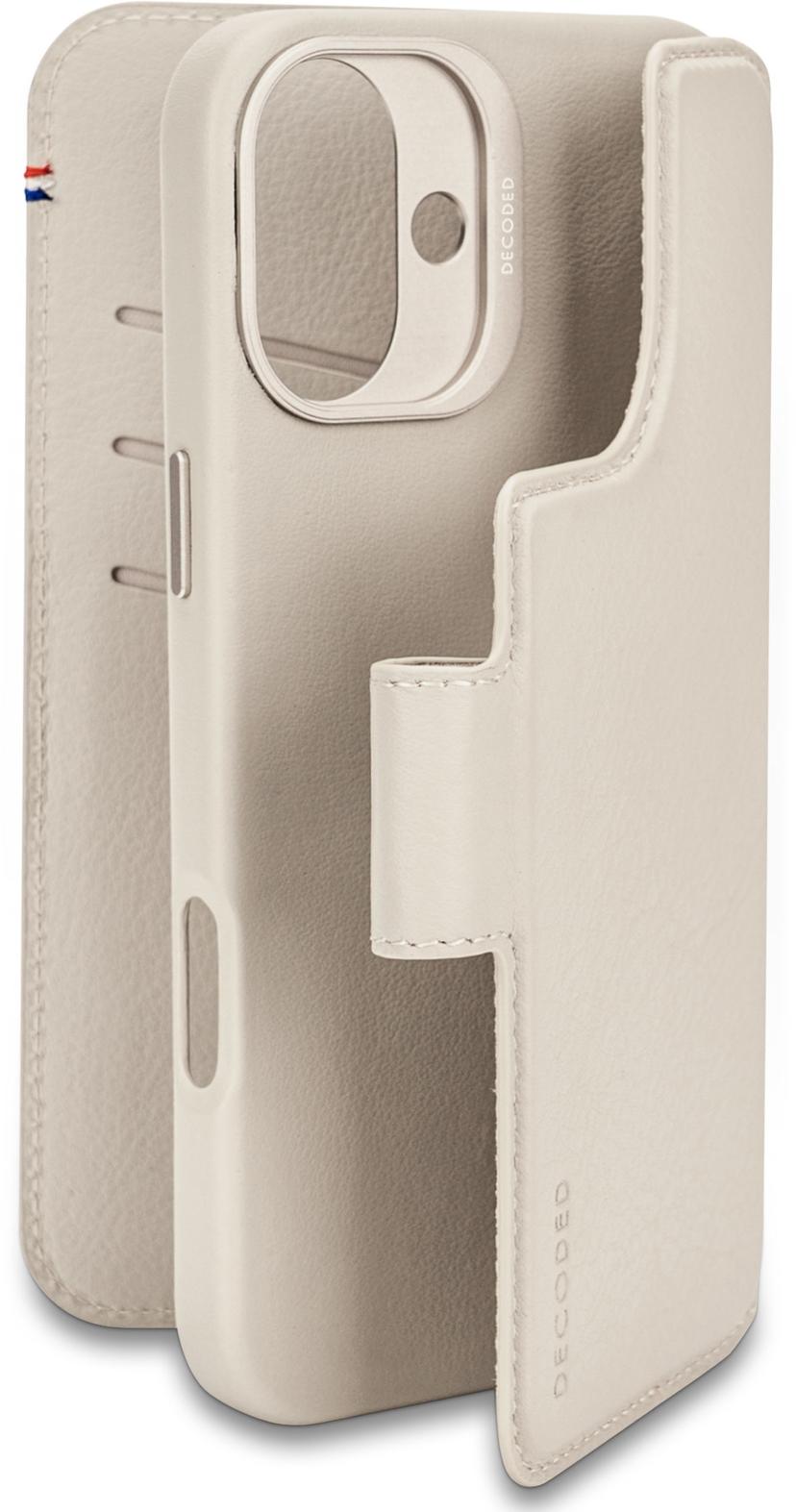 Decoded Leather Detachable Wallet iPhone 16 Plus Harmaa
