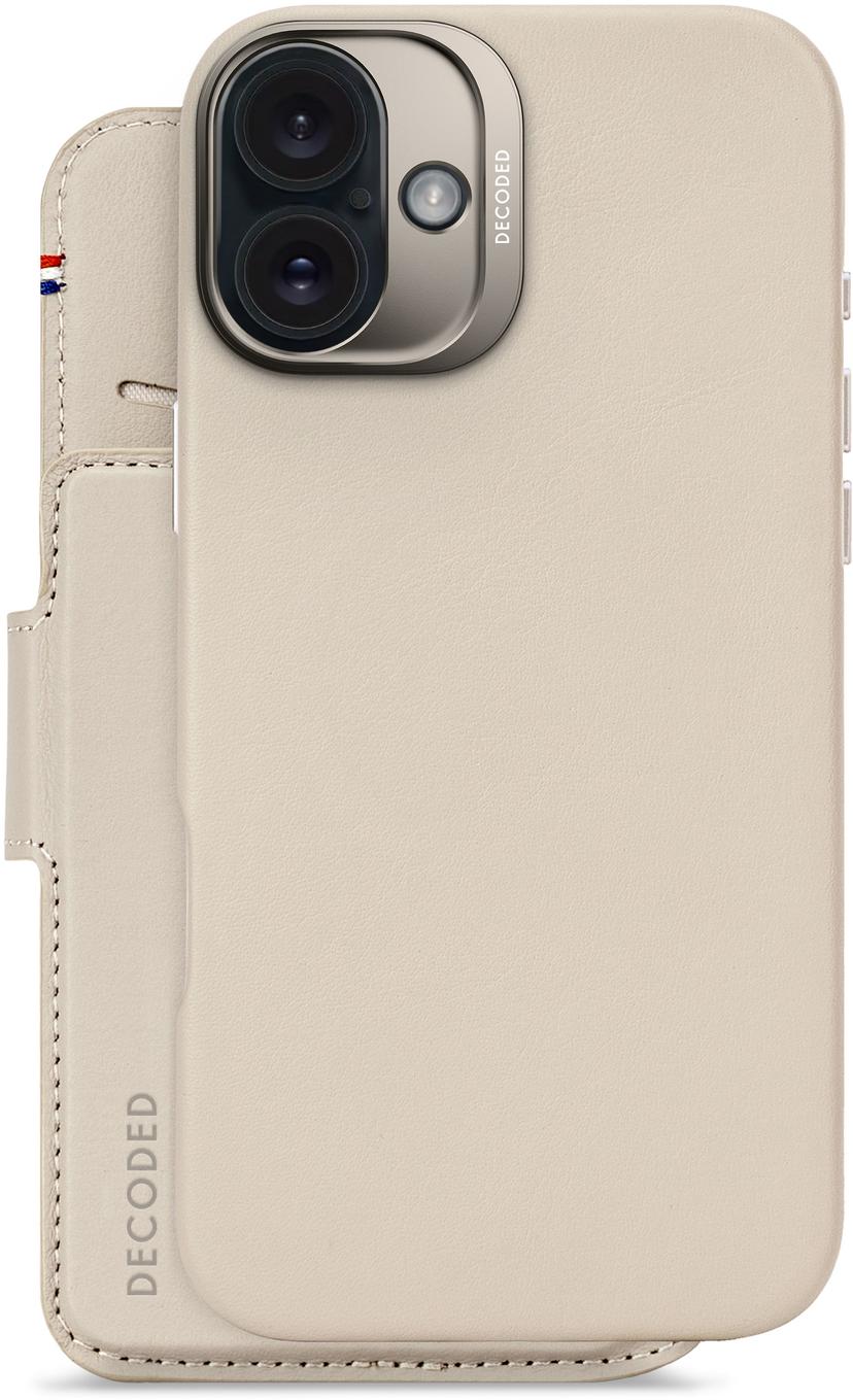 Decoded Leather Detachable Wallet iPhone 16 Plus Harmaa