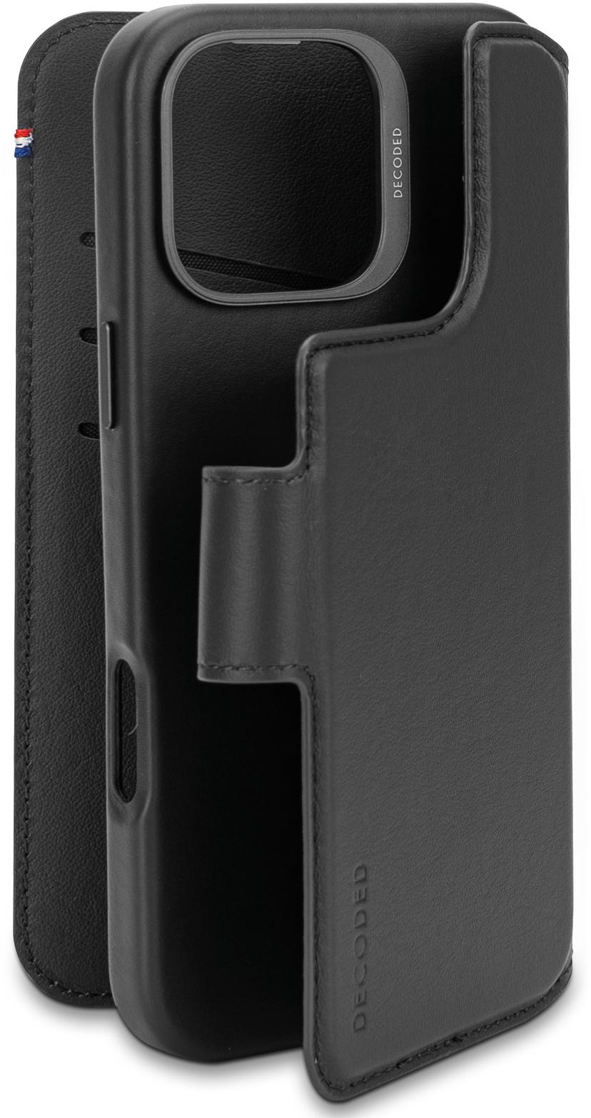 Decoded Leather Detachable Wallet iPhone 16 Pro Max Svart