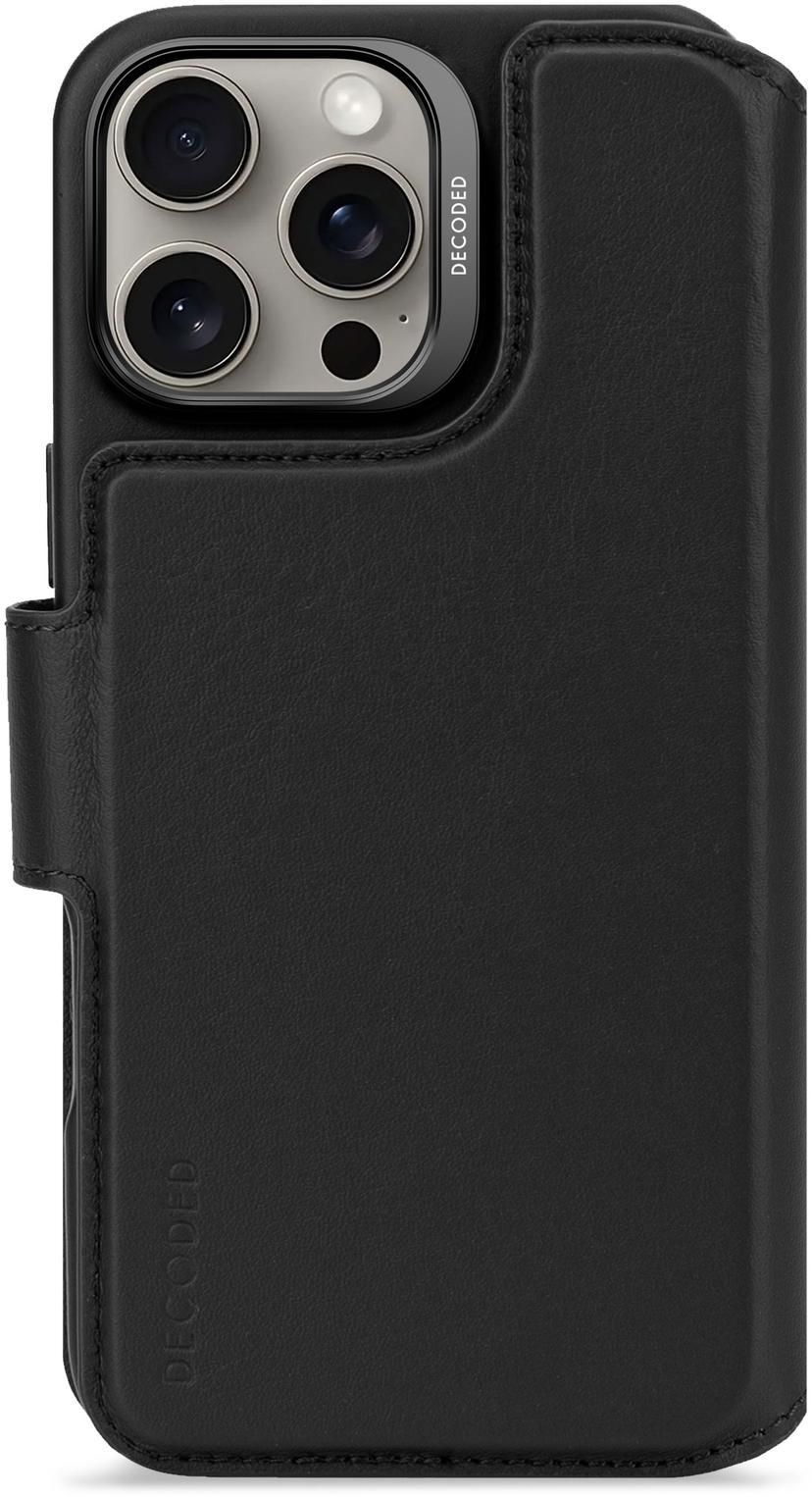 Decoded Leather Detachable Wallet iPhone 16 Pro Max Svart