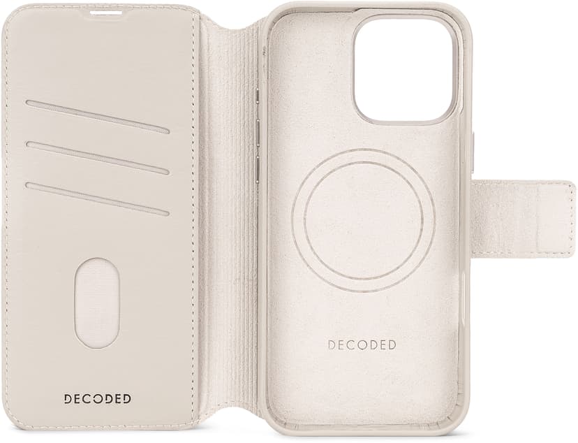 Decoded Leather Detachable Wallet iPhone 16 Pro Max Harmaa