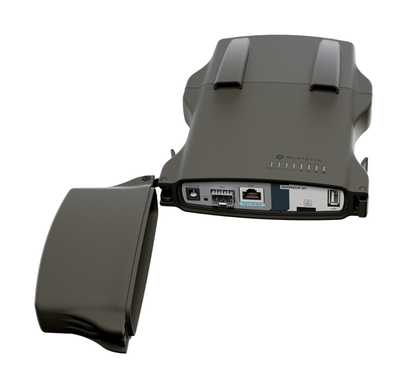 Mikrotik NetMetal ax musta Power over Ethernet -tuki