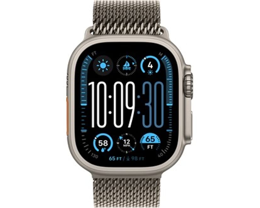 Apple Watch Ultra 2 GPS + Cellular 49mm Natural Titanium Case with Natural Titanium Milanese Loop - S
