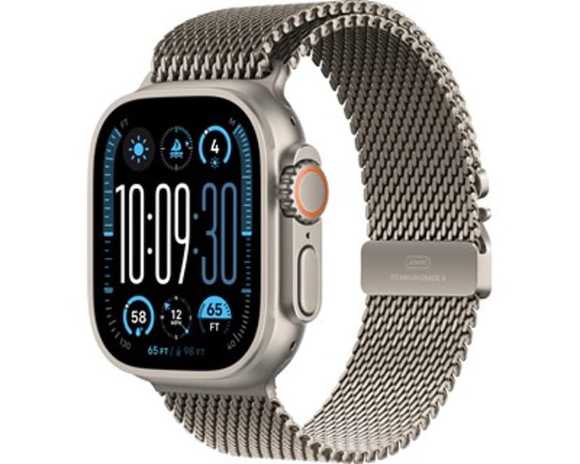 Apple Watch Ultra 2 GPS + Cellular 49mm Natural Titanium Case with Natural Titanium Milanese Loop - L