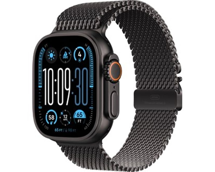 Apple Watch Ultra 2 GPS Cellular 49mm Black Titanium Case with Black Titanium Milanese Loop L MX5V3NF A Dustin