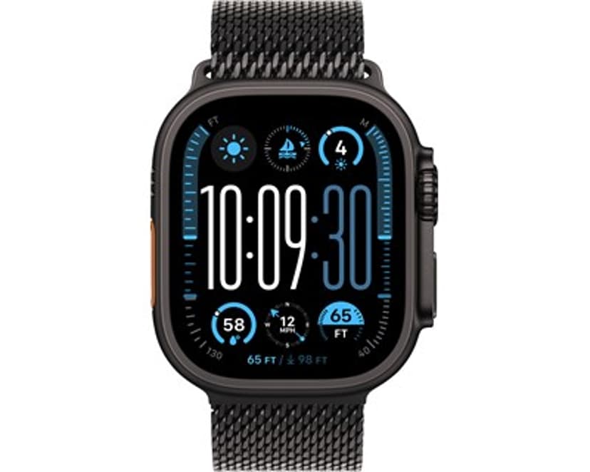 Apple Watch Ultra 2 GPS + Cellular 49mm Black Titanium Case with Black Titanium Milanese Loop - S