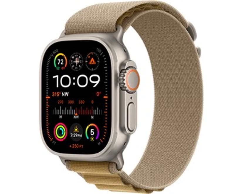 Apple Apple Watch Ultra 2 GPS Cellular 49mm Natural Titanium Case with Tan Alpine Loop Small MX4E3NF A Dustin