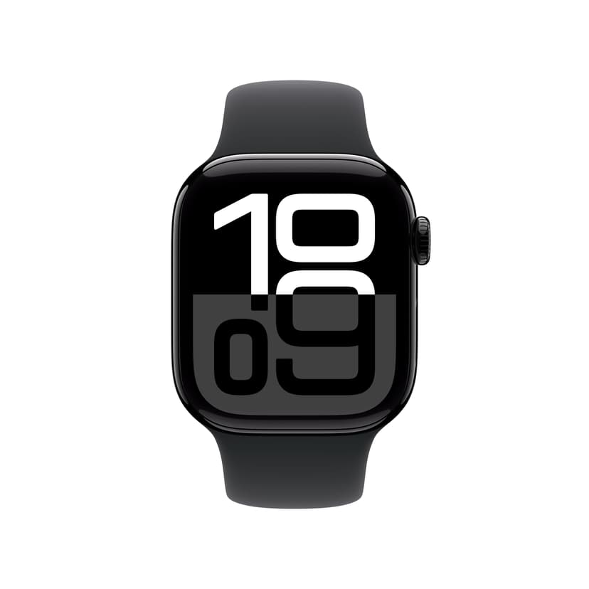 Apple Watch Series 10 GPS 42mm Jet Black Aluminium Case with Black Sport Band S M