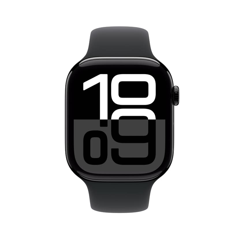 Apple Watch Series 10 GPS Cellular 46mm Jet Black Aluminium Case with Black Sport Band S M MWY33QF A Dustin