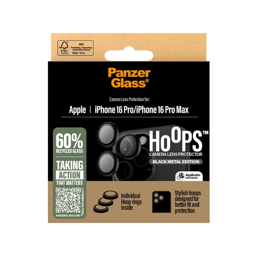 Panzerglass Hoops Black Lens Protector iPhone 16 Pro/iPhone 16 Pro Max