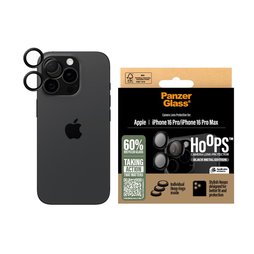 Panzerglass Hoops Black Lens Protector iPhone 16 Pro/iPhone 16 Pro Max