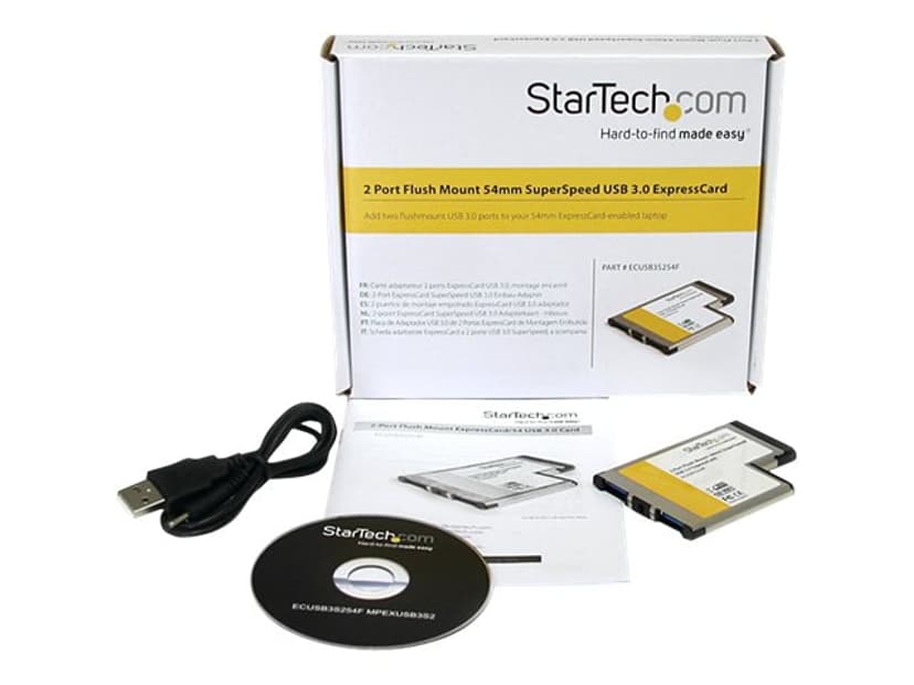 Startech 2 Port Flush Mount ExpressCard 54mm SuperSpeed USB 3.0 Card Adapter