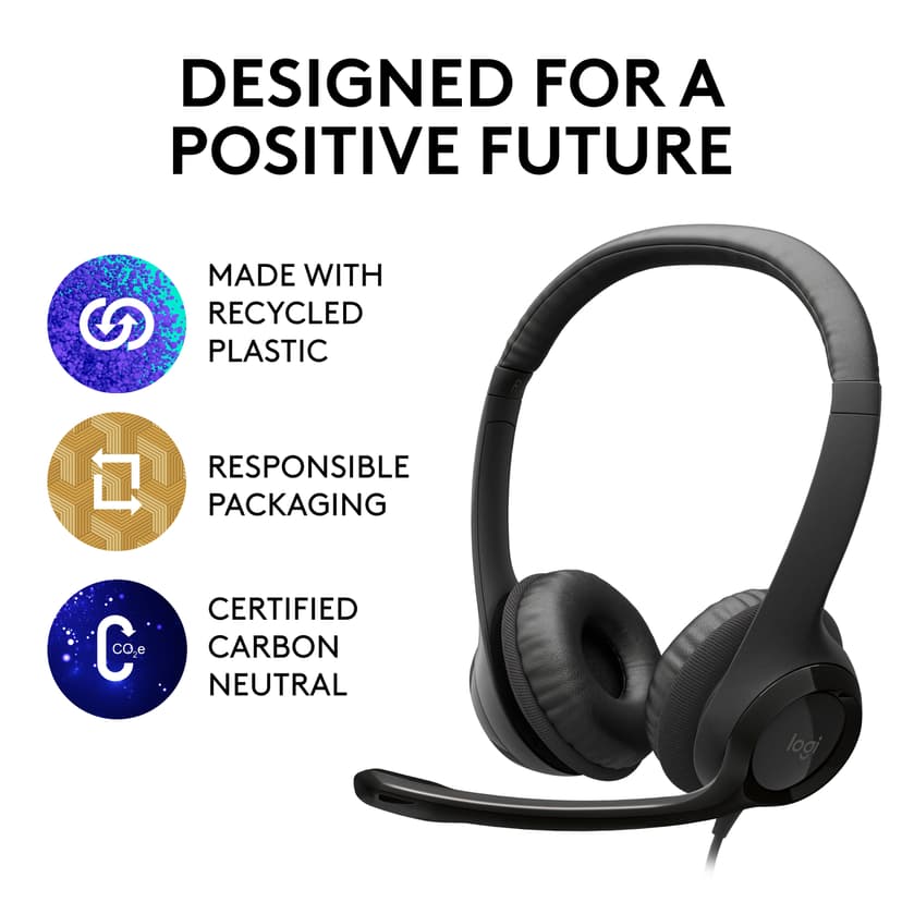 Logitech H390 Stereo USB-A Musta