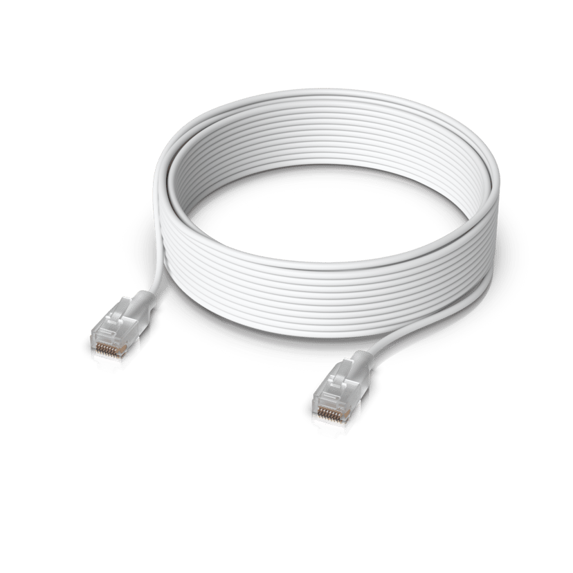 Ubiquiti UniFi Etherlighting Patch Cable RJ-45 Cat 6 12m Gennemsigtig, Hvid