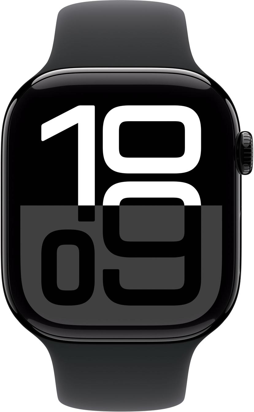 Apple Watch Series 10 GPS 46mm Jet Black Aluminium Case with Black Sport Band - M/L