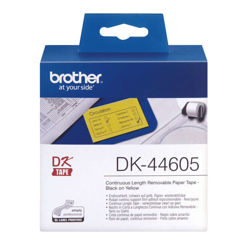Brother Etiketten Continu Papier 62mm 30,5m Geel