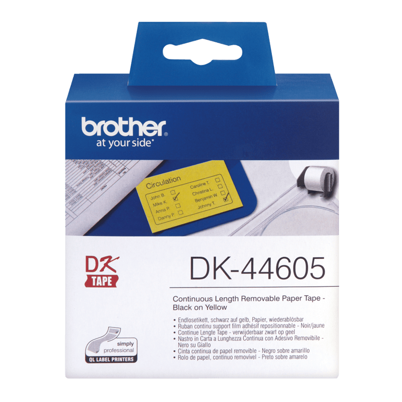 Brother Etiketter Kontinuerligt Papper 62mm 30,5m Gul