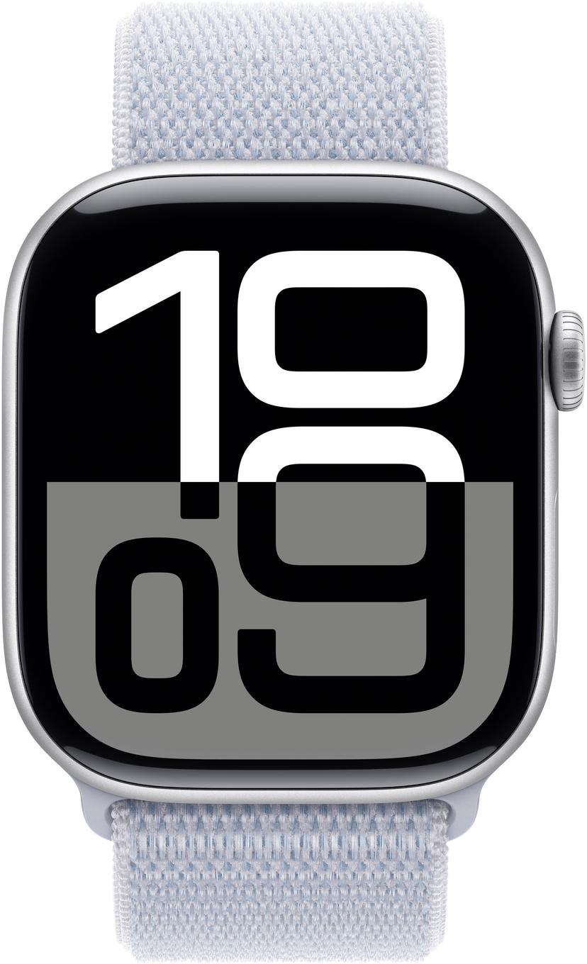 Apple Watch Series 10 GPS 46mm Silver Aluminium Case with Blue Cloud Sport Loop
