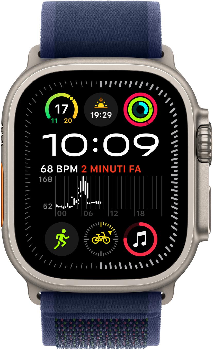 Apple Watch Ultra 2 GPS + Cellular 49mm Natural Titanium Case with Blue Trail Loop - M/L Titan