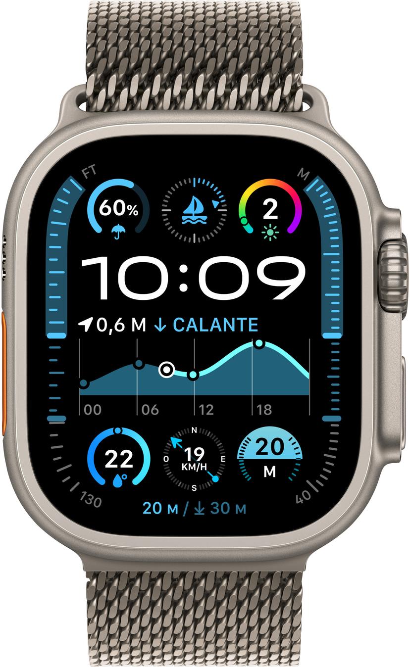 Apple Watch Ultra 2 GPS + Cellular 49mm Natural Titanium Case with Natural Titanium Milanese Loop - L