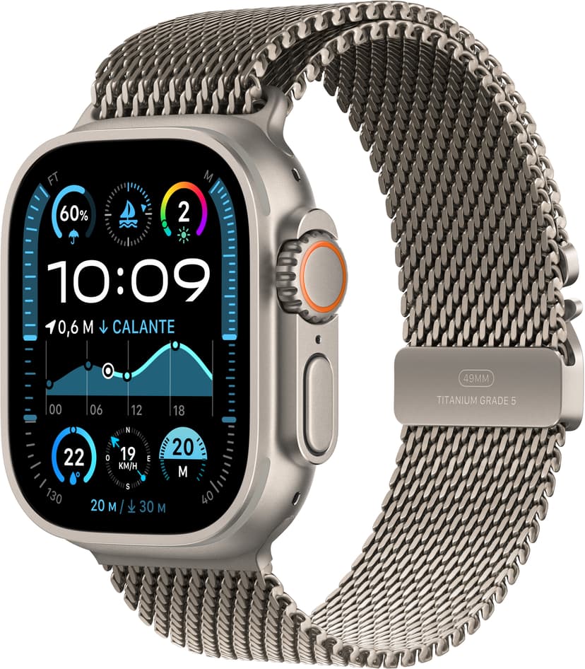 Apple Watch Ultra 2 GPS + Cellular 49mm Natural Titanium Case with Natural Titanium Milanese Loop - S Titan