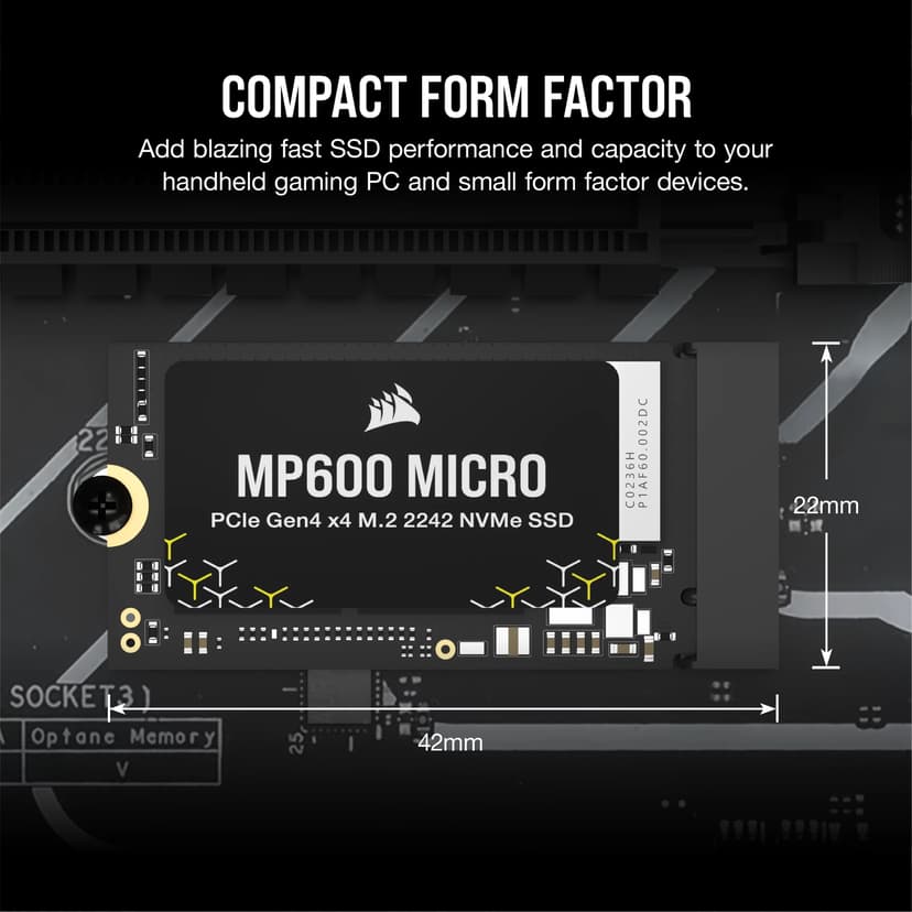 Corsair MP600 MICRO 1 TB M.2 PCI Express 4.0 NVMe 3D TLC M.2 PCIe 4.0