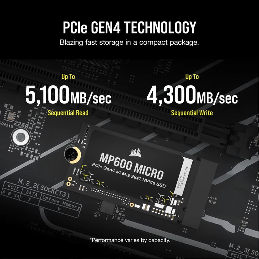 Corsair MP600 MICRO 1 TB M.2 PCI Express 4.0 NVMe 3D TLC M.2 PCIe 4.0