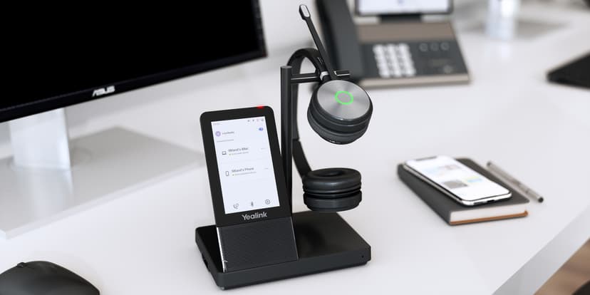Yealink WH66 Mono UC Headset Trådlös Huvudband Kontor/callcenter USB Type-A Bluetooth Laddningsställ Svart USB Type-A Svart