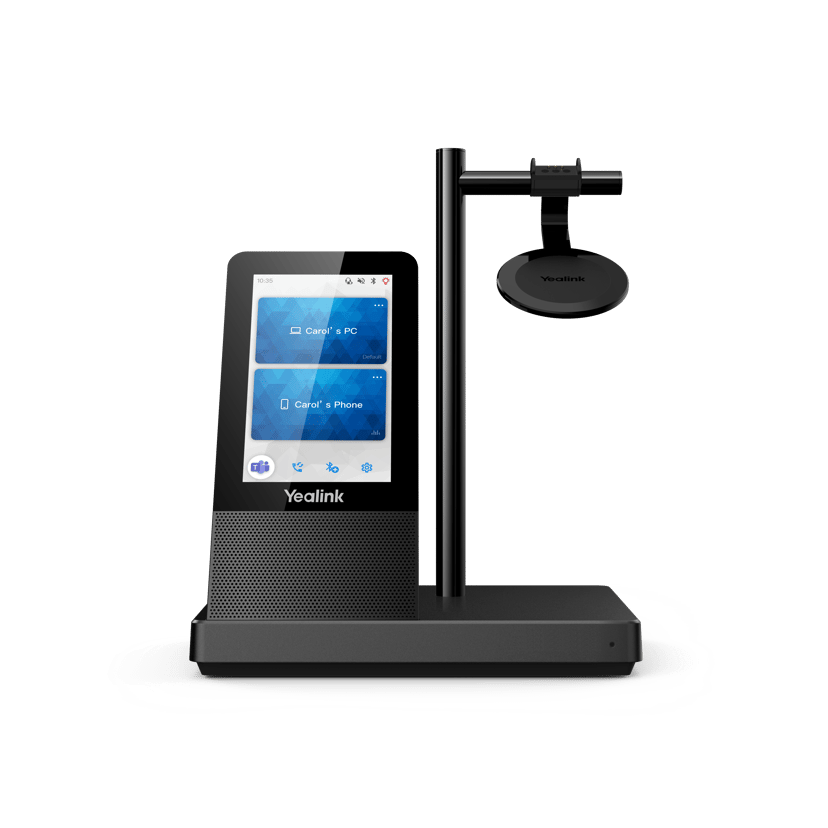 Yealink WH66 Mono UC Headset Trådlös Huvudband Kontor/callcenter USB Type-A Bluetooth Laddningsställ Svart USB Type-A Svart