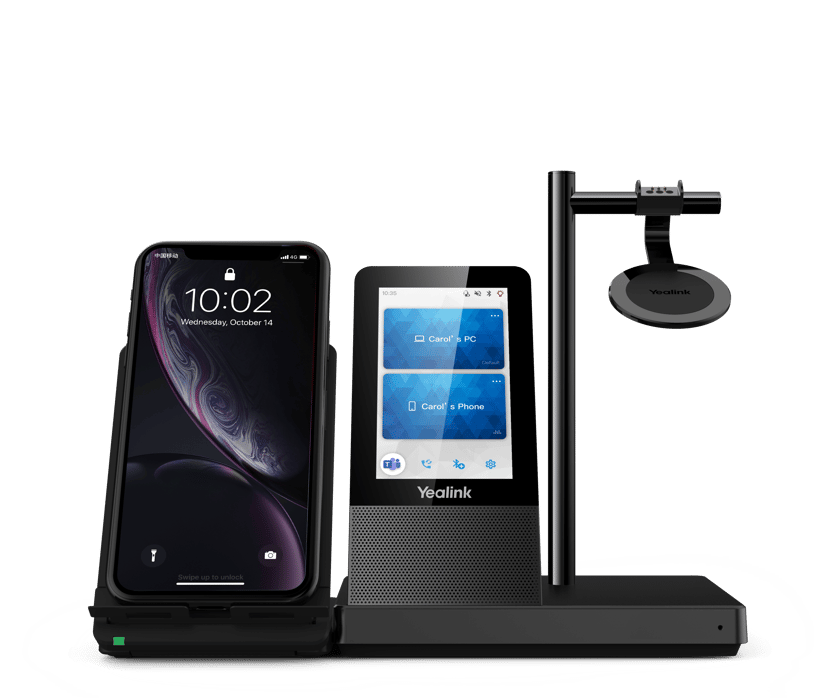Yealink WH66 Mono UC Headset Trådlös Huvudband Kontor/callcenter USB Type-A Bluetooth Laddningsställ Svart USB Type-A Svart