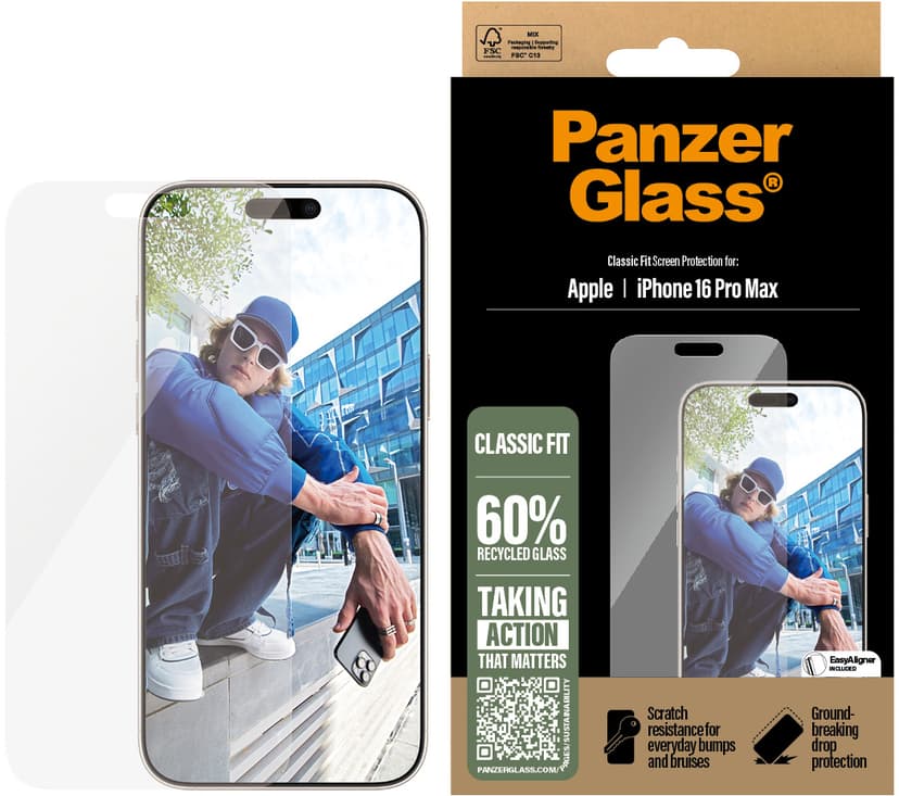 Panzerglass Classic Fit skärmskydd iPhone 16 Pro Max