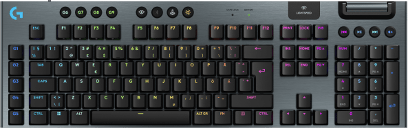 Logitech G915 X LIGHTSPEED Tactile Kabel & Trådlös Logitech GL Tactile Nordic