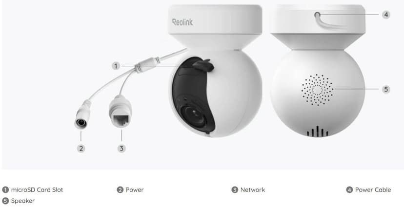 Reolink E1 Outdoor 5mp PTZ WiFi Camera Hvit