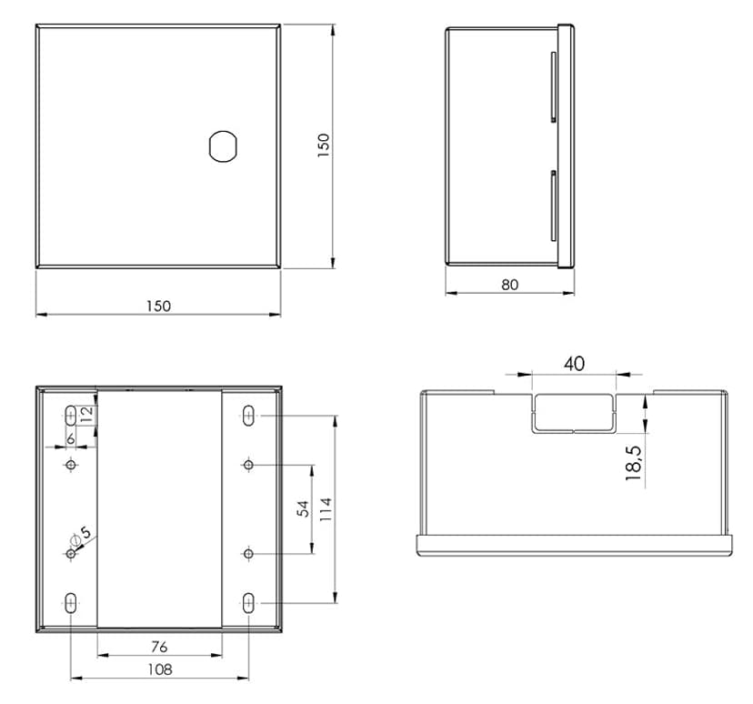 Direktronik Minikast Metaal 150x150x80mm Wit