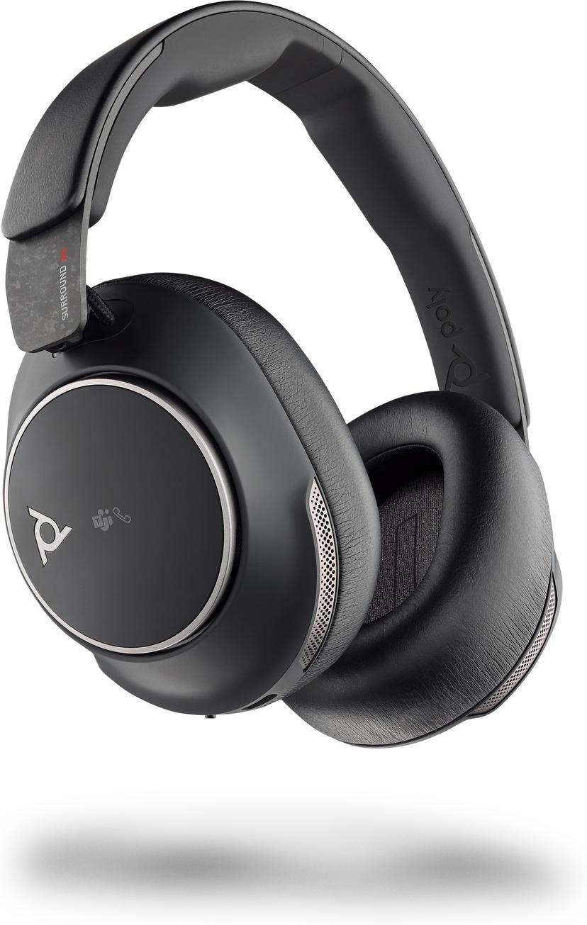 HP Poly Voyager Surround 80 UC -USB-C-kuulokemikrofoni + USB-C-/A-sovitin, Microsoft Teams -sertifioitu USB Type-C Musta