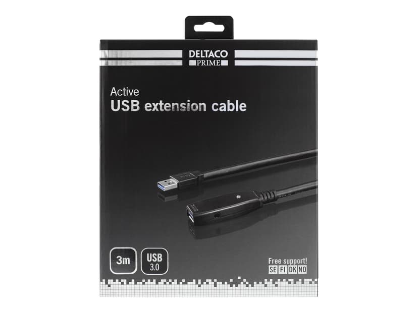 Deltaco USB3-1001 3m USB-A USB-A Musta