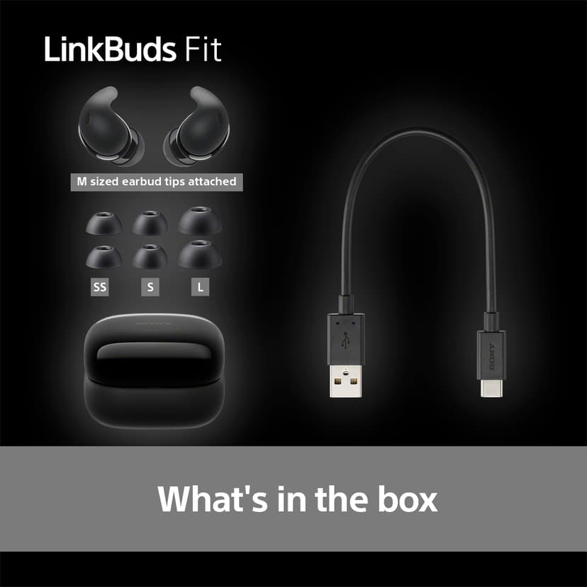 Sony LinkBuds Fit Stereo Sort
