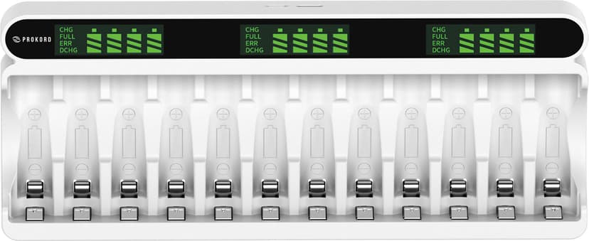 Prokord Batteriladdare AA/AAA 12 Pcs