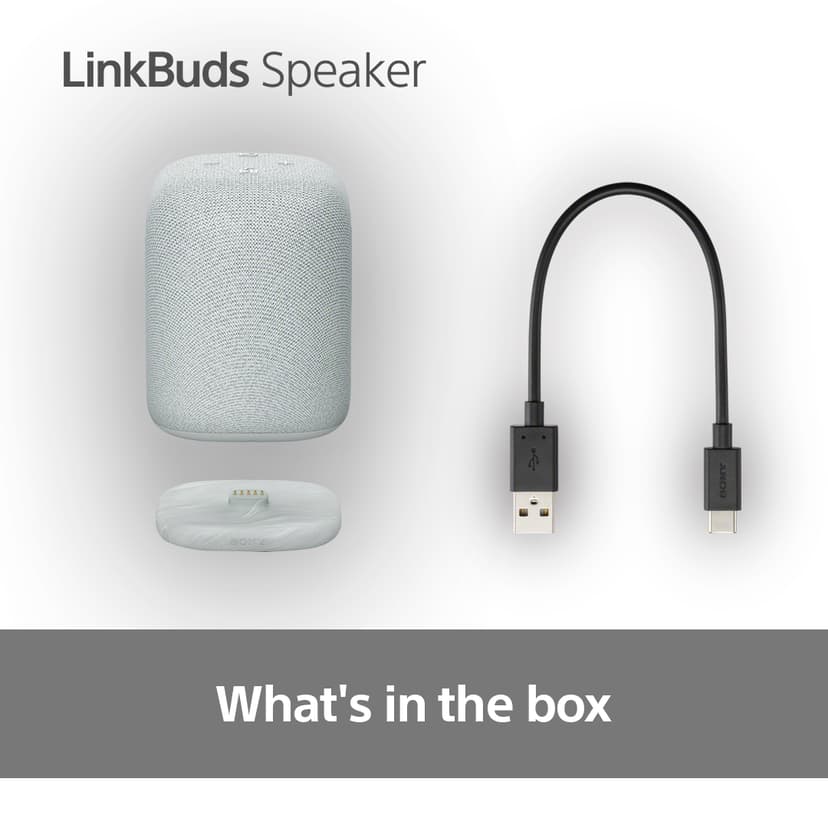 Sony LinkBuds Speaker Vaaleanharmaa