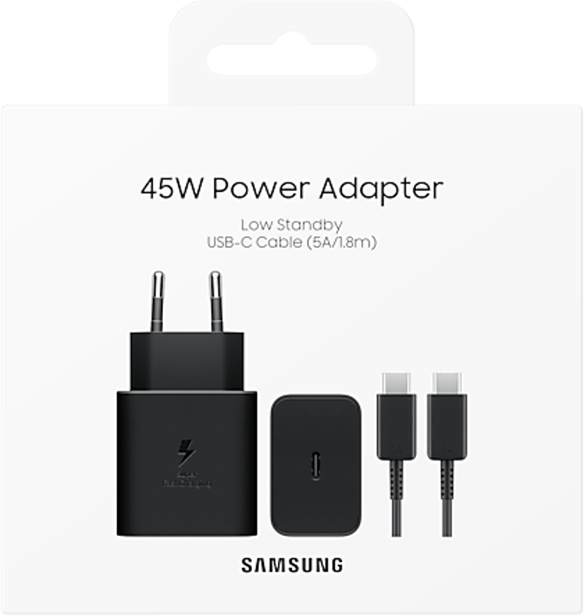 Samsung 45w virtalähde USB-C-kaapelilla Musta 1.8m