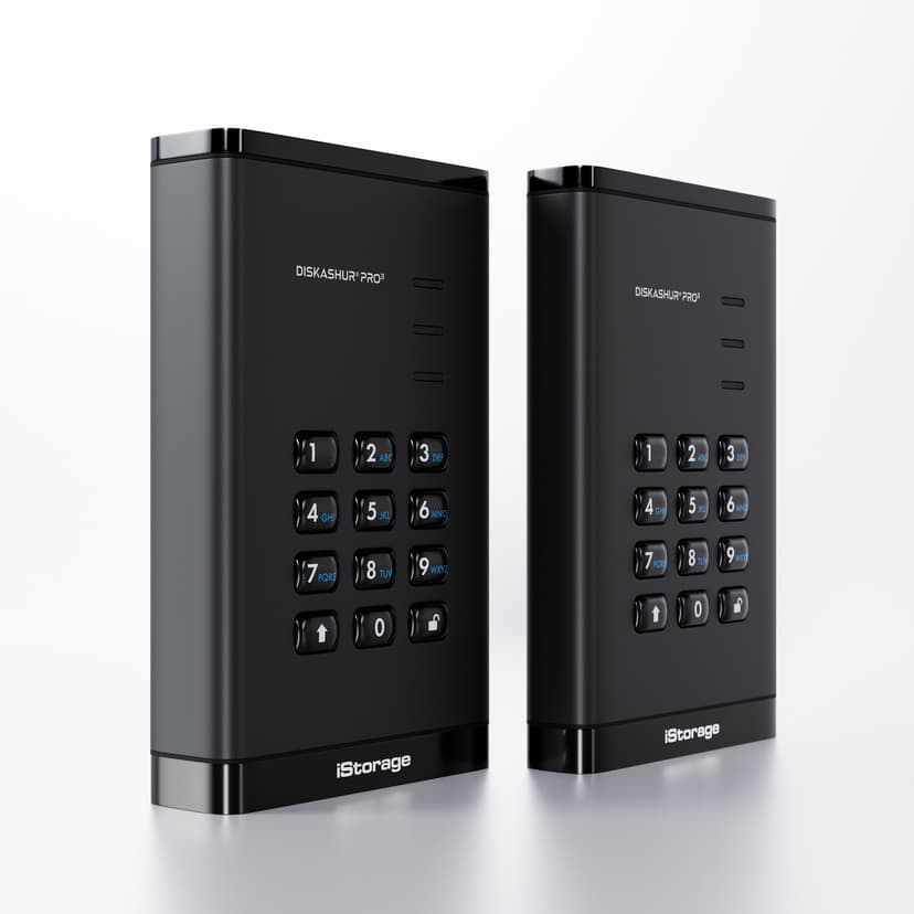 Istorage diskAshur PRO3 HDD 256-bit FIPS 140-3 Level 3 5TB Svart