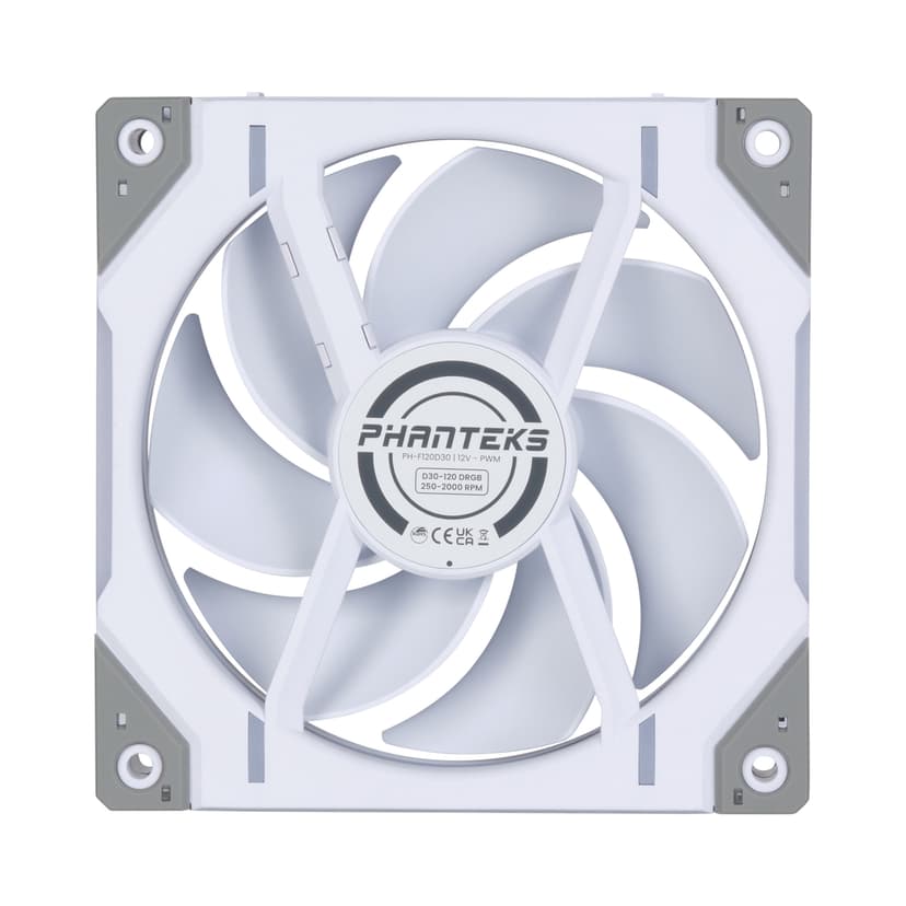 Phanteks D30 120MM PWM DRGB 3-P Vifte Hvit