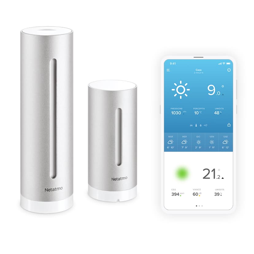 Netatmo NWS01-EC digital väderstation Gjuten aluminium Batteri / USB Wi-Fi