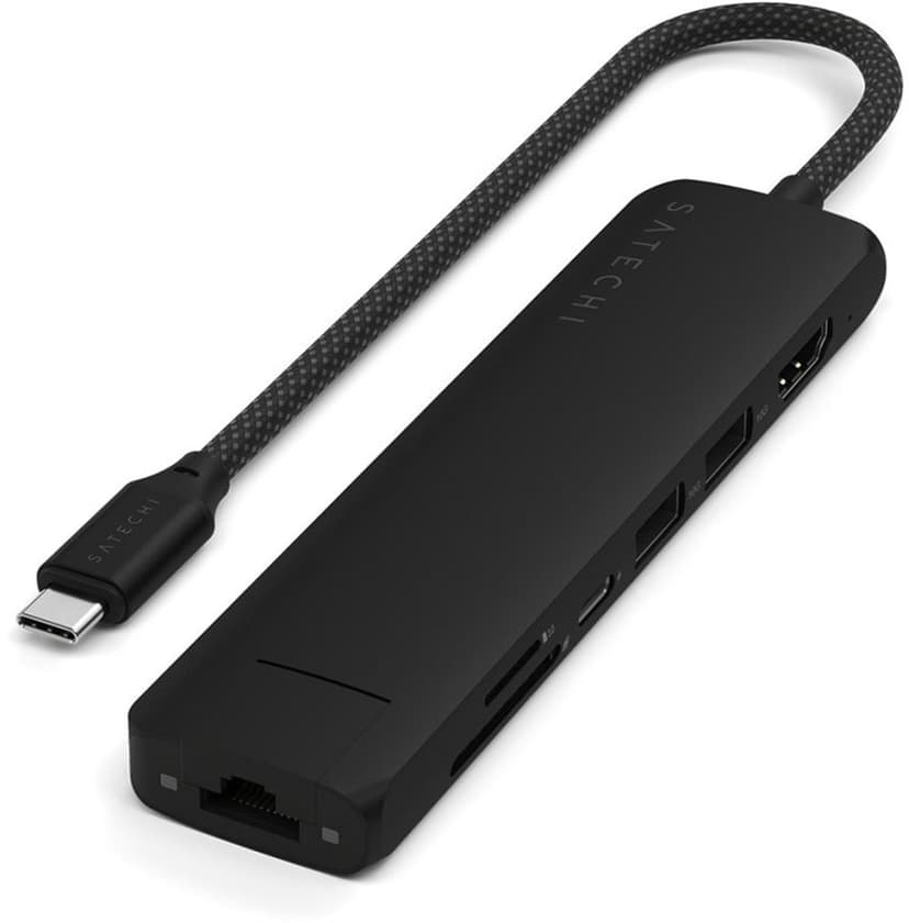 Satechi 7-in-1 USB-C-moniporttisovitin Ethernetillä USB-C