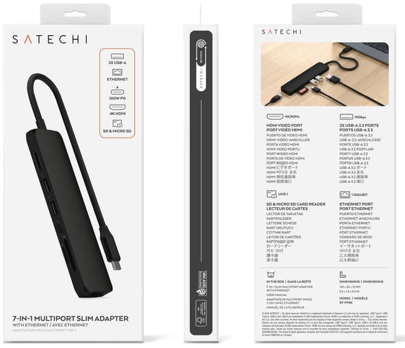 Satechi 7-in-1 USB-C Multiport Adapter met Ethernet USB-C