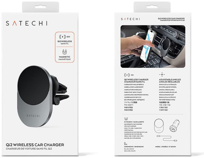 Satechi Qi2 trådløs biloplader