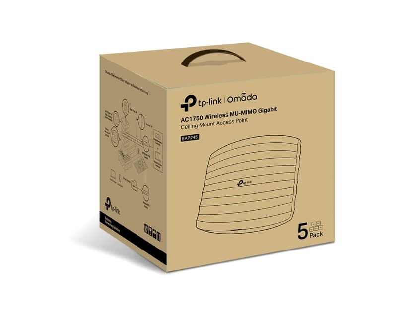 TP-Link Omada EAP245(5-PACK) draadloos toegangspunt (WAP) 1750 Mbit/s Wit Power over Ethernet (PoE)