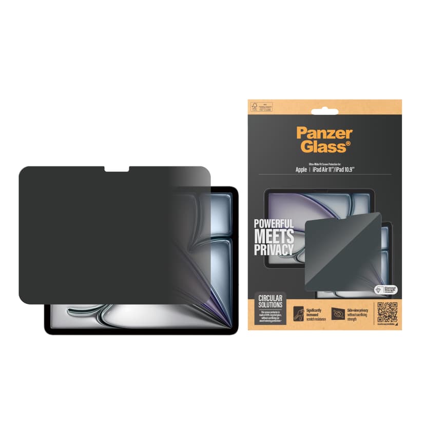Panzerglass Ultra-Wide Fit Privacy skärmskydd iPad 10th gen, iPad 11th gen, iPad Air 11" (M2), iPad Air 11" (M3), iPad Air 11" (M4)